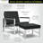 Faux Leather Armchair with Ottoman-1628494880