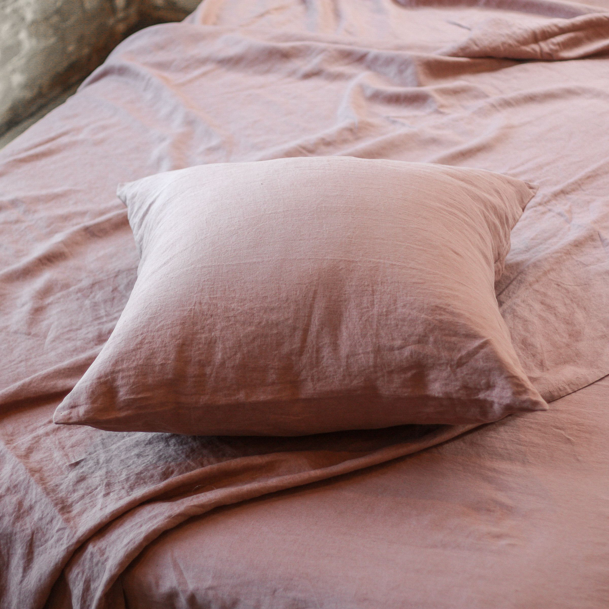 26" X 26" French Linen Euro Pillow, Clay