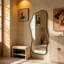 Miroir moderne moderne irrégulier avec cadre en aluminium, conception murale ou autoportante-77753398-77753400