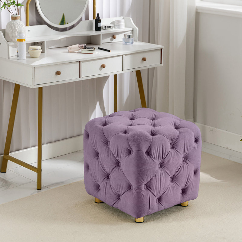 Banc rembourré en velours Asharie, Mauve