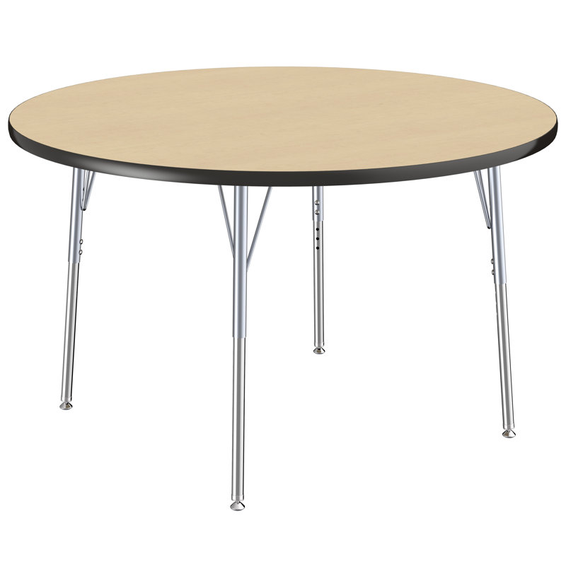 Table d’activité circulaire 48 po thermo-fusible réglable Contour, Naturel/noir