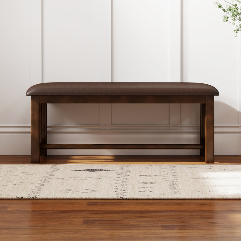 Mid-Century Entryway Modern Upholstered Bench, 44" Wide With Solid Wood Legs , End Of Bed Bench For Living Room/Bedroom/Hallway