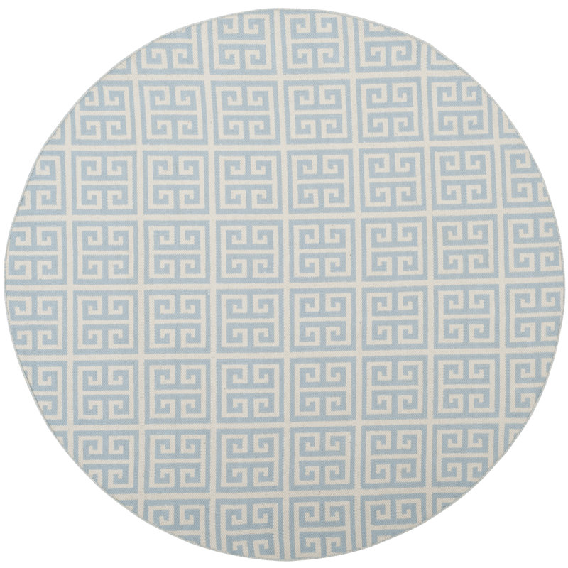 Royalton Hand Woven Cotton Geometric Rug, Round 6'
