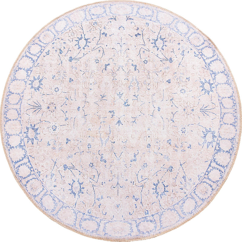 Tapis beige Sixtine, Rond 3 pi 6 po