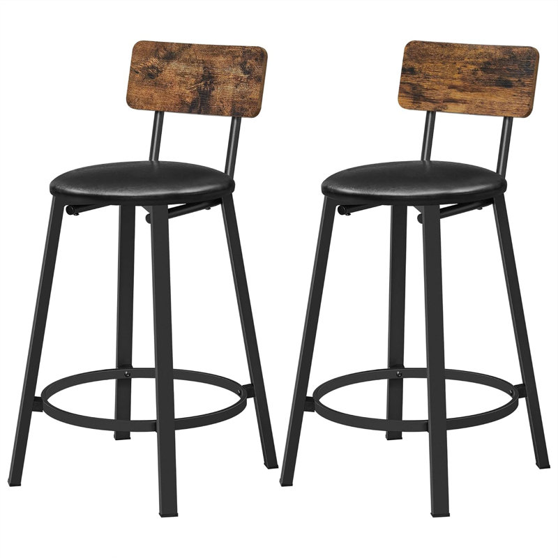 Upholstered Counter Stool with Metal Frame, Forest Green/Black