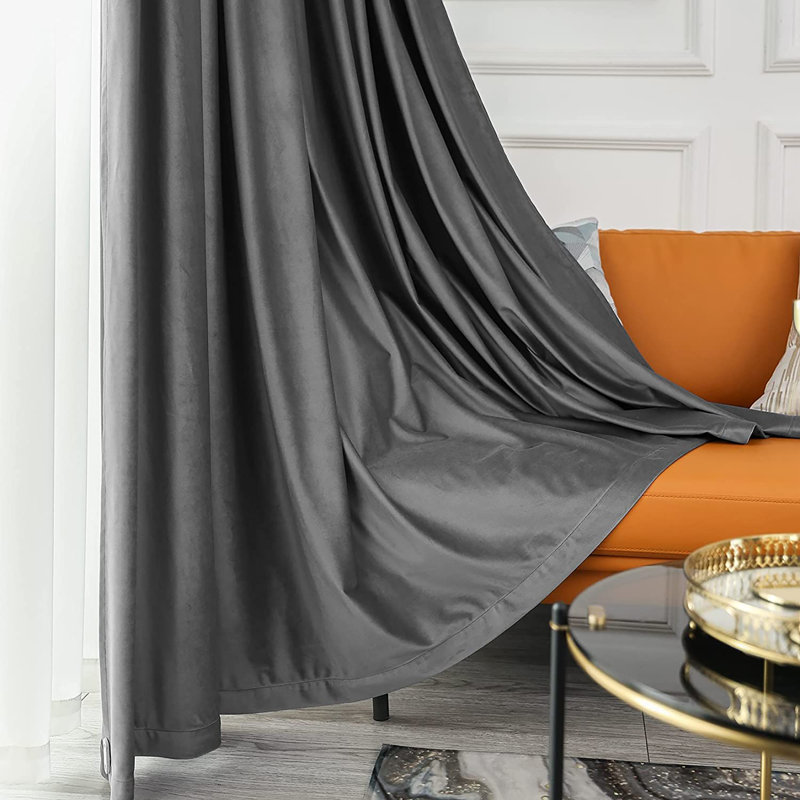 Room Darkening Curtain Pair, Gray, 52" W x 95" L