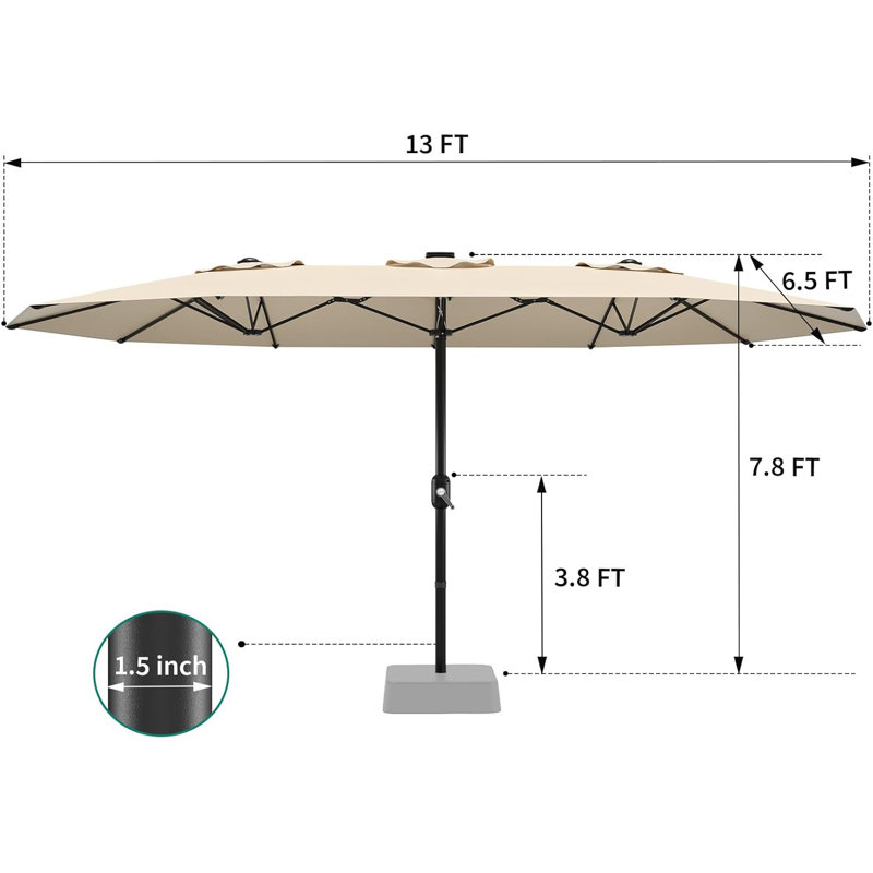 198.1cm Market Parasol, Beige