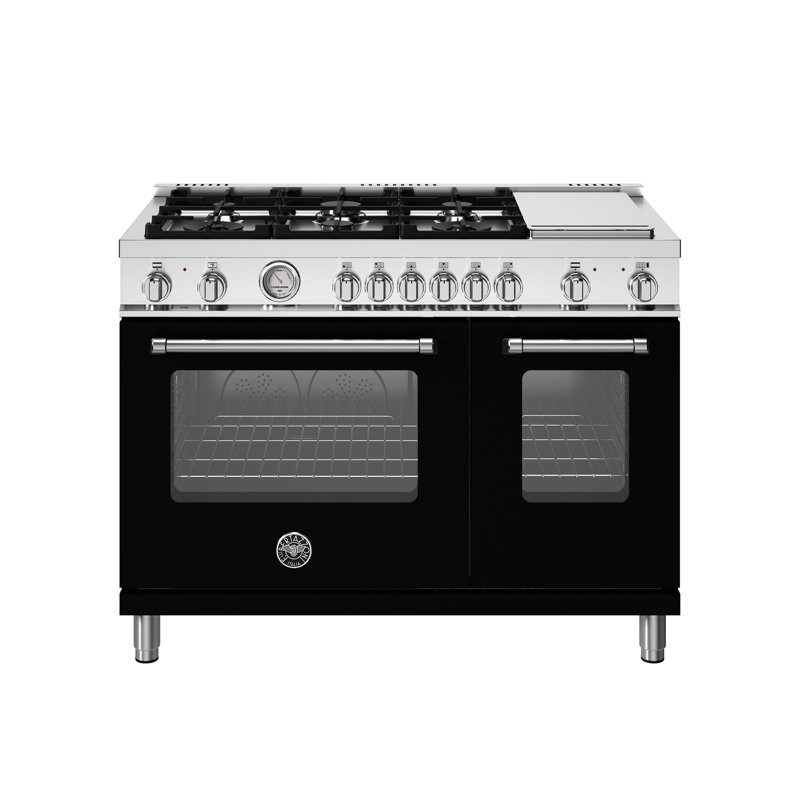 Master Series Dual-Fuel Range 48" - 6 Burners + Electric Griddle - Electric Oven, Black Matte