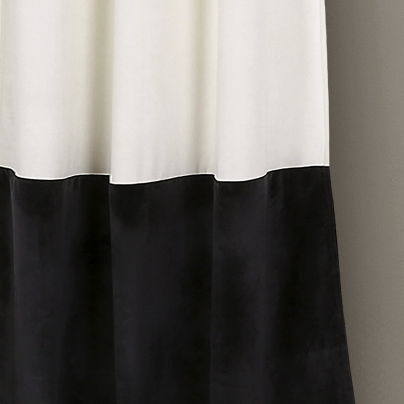 Prima Room Darkening Curtain Pair, White/Black