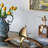Rectangular Console Table With Elegant Floral Design And Mirrored Silver Finish