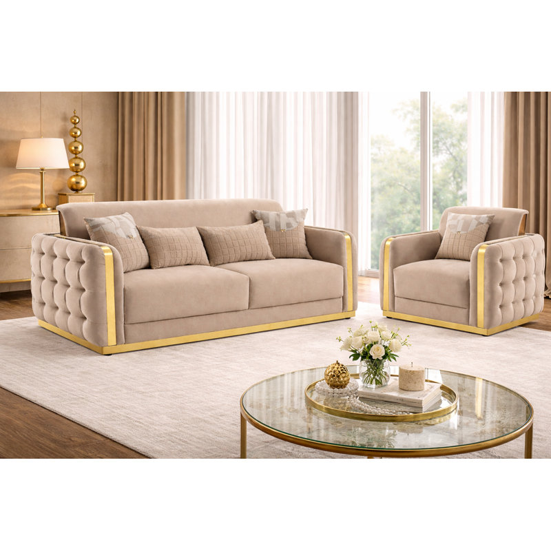 5925 Freemont Canapé + chaise en taupe