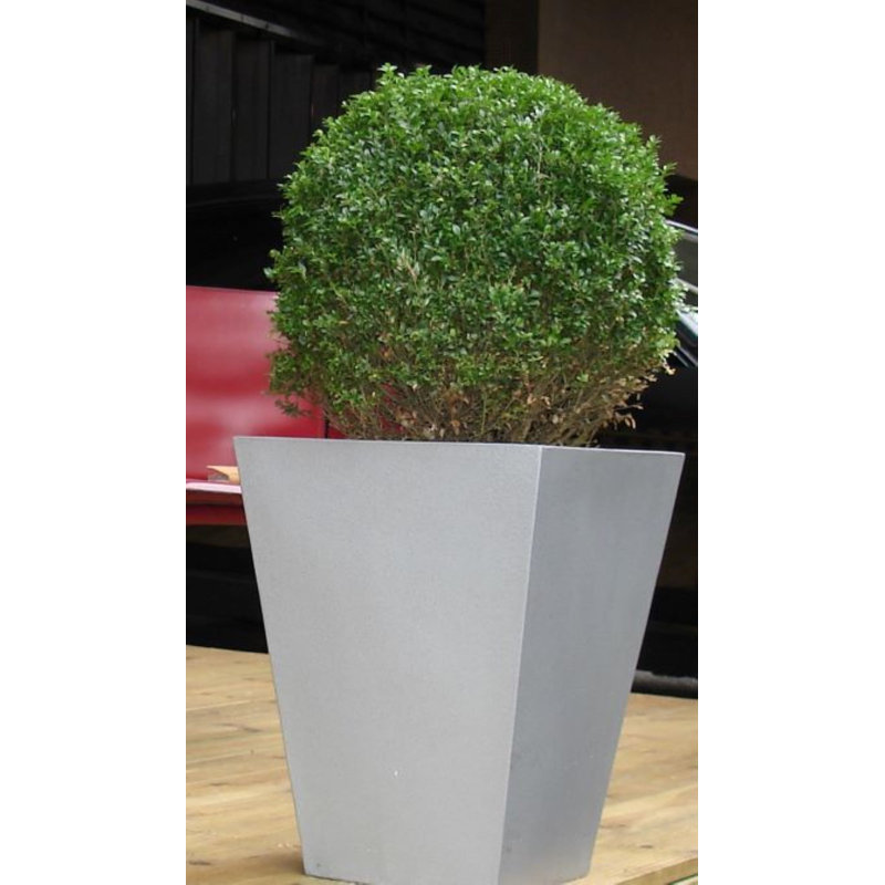 Vrtanes Geo Fiberglass Cachepot, 40cm H x 35cm W x 35cm D, Aluminium