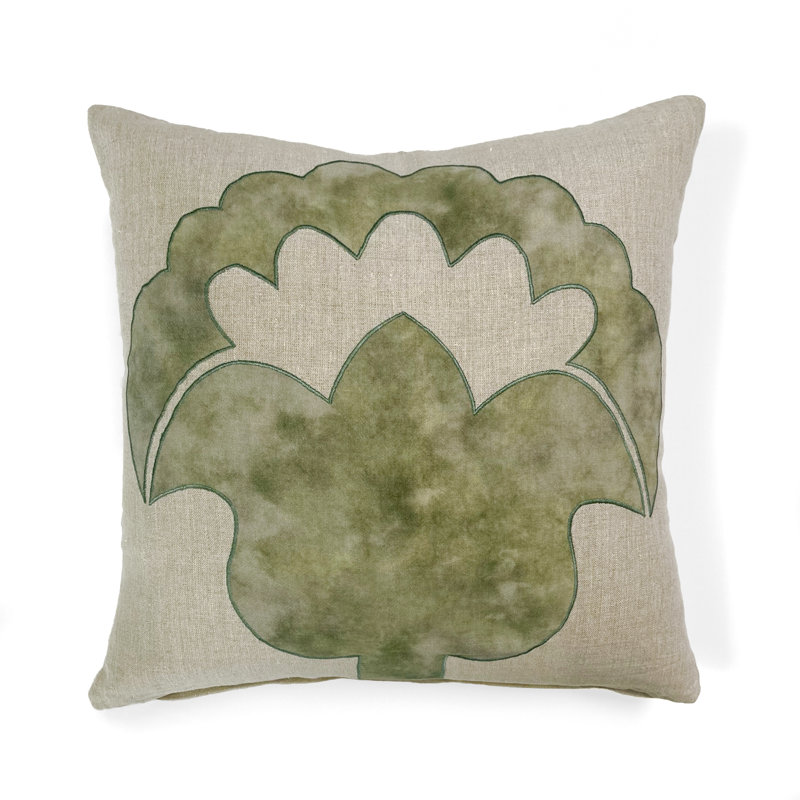 Appliqued Wool Throw Pillow
