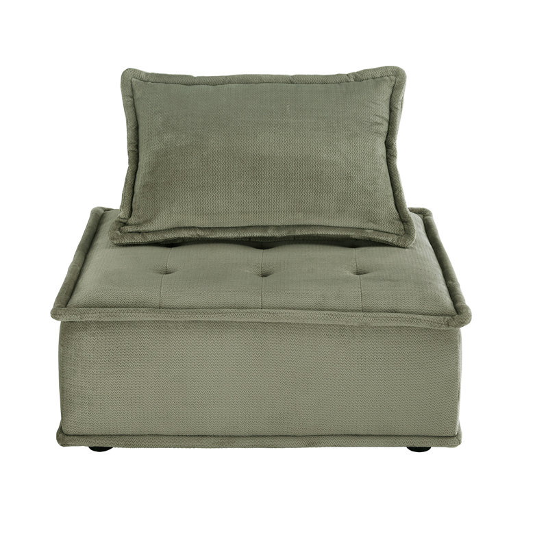 Chaise d'appoint rembourrée Thedford, Velours vert