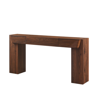 63'' Farmhouse Console Table With Drawer, Wood Sofa Table For Entryway Hallway Living Room