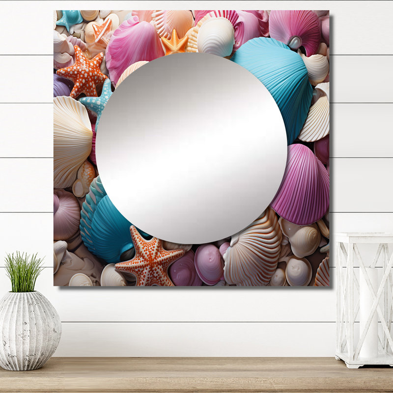Moaaz - Nautical & Beach Square Mirror Wall Decor For Bedroom, 36" x 36"