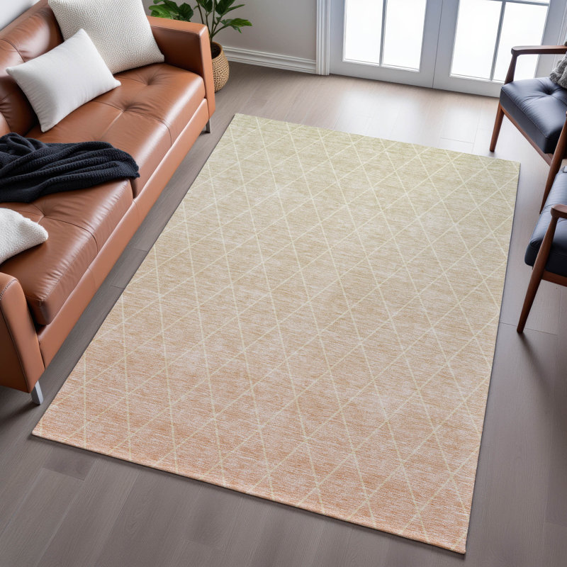 Tapis géométrique de qualité supérieure lavable à la machine AMF1175, Rectangle 9 pi x 12 pi