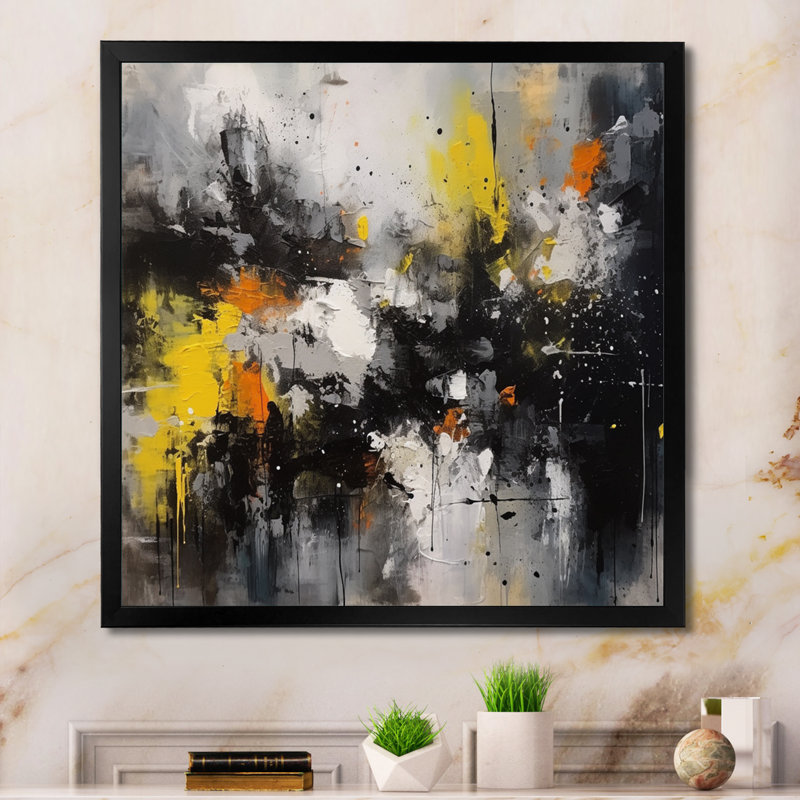 Encre liquide sur toile Vanita, Cadre photo noir, H 16 po x l 16 po x P 1 po