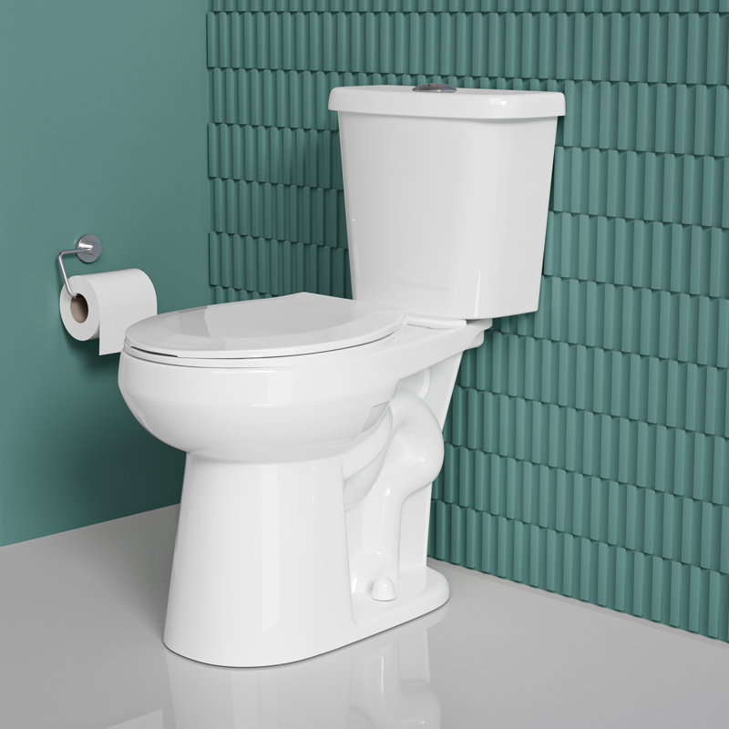 Toilette haute deux pièces compacte 19 po ADA pour personnes âgées, 1,1 / 1,6 GPF Tornado double chasse, CARTE 1000 g, blanc