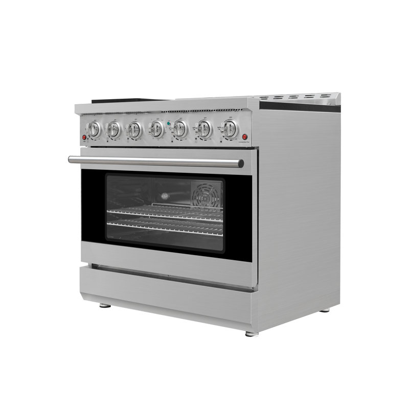 Duro Kitchen 30" / 36" Stainless Steel Freestanding Gas Range With Convention Fan, 6 Burners, 5.5 Cu Ft