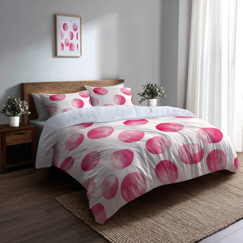 Pink Sparkle Dots Bedding, Queen Comforter + 3 Additional Pieces