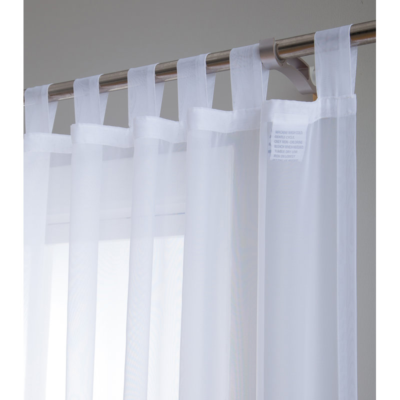 Speers Sheer Curtain Pair, White, 54" W x 54" L