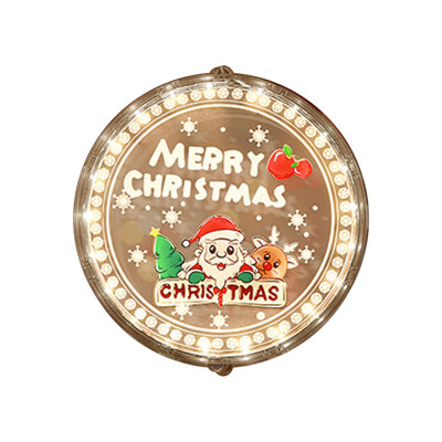 Christmas Decorative Lights LED Suction Cup Lights Trendy Ambiance Setup Hanging Ornaments Glowing Battery-operated Night Lights.