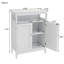 Armoire de salle de bain - Blanc, portes à double volet, supérieure, finition, rangement abondant, configuration facile à assembler dans la porte, espace de rangement peint, processus d'assemblage simple