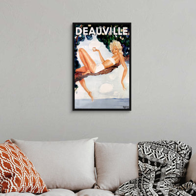 «Deauville», affiche rétro par Jean Gabriel Domergue, reproduction d'art sur toile tendue par Jean Gabriel Domergue