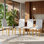 Chaises de salle à manger à pieds dorés en similicuir l 16,4 po x P 18 po x H Droom (ensemble de 4)