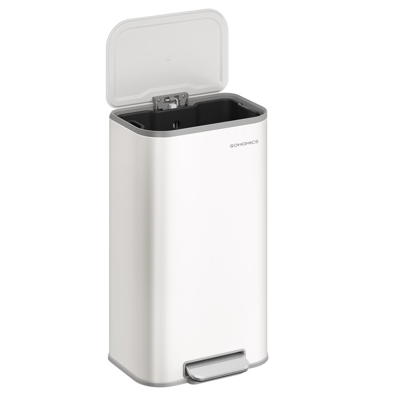 Step On Kitchen Trash Can, 30 L, 61cm H x 30cm W x 37cm D, Cloud White