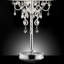 Grande lampe de table 35 "Evangelia", finition argentée et accents de cristal, abat-jour