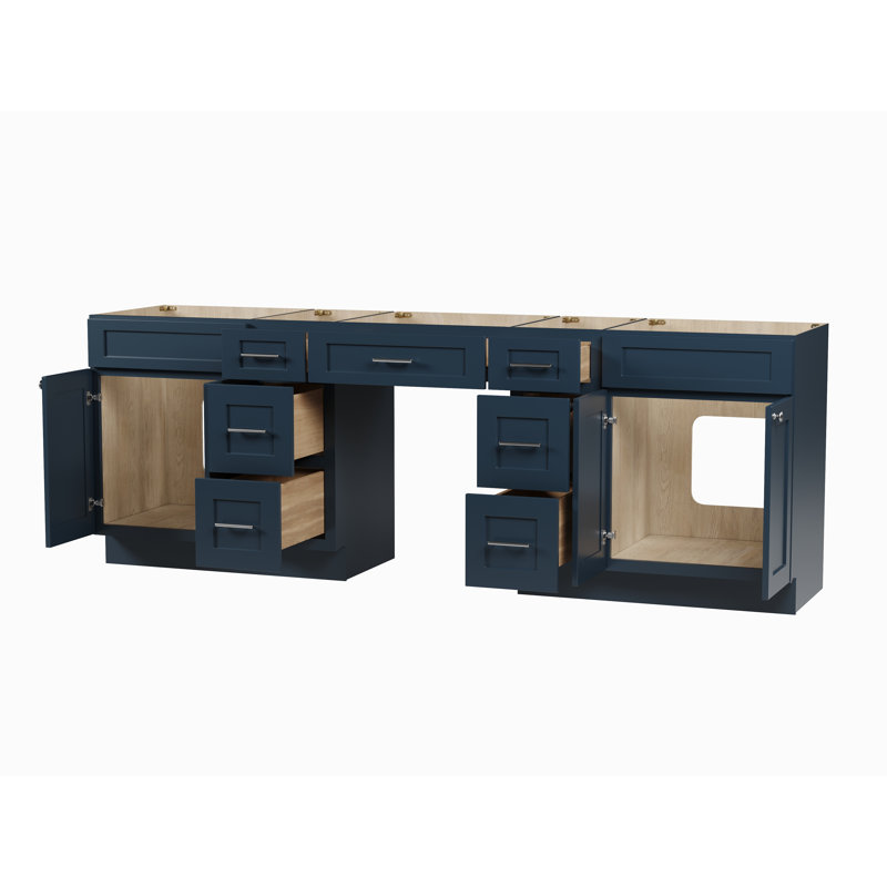 Ensemble de meuble-lavabo double 96 po Disar, Blue