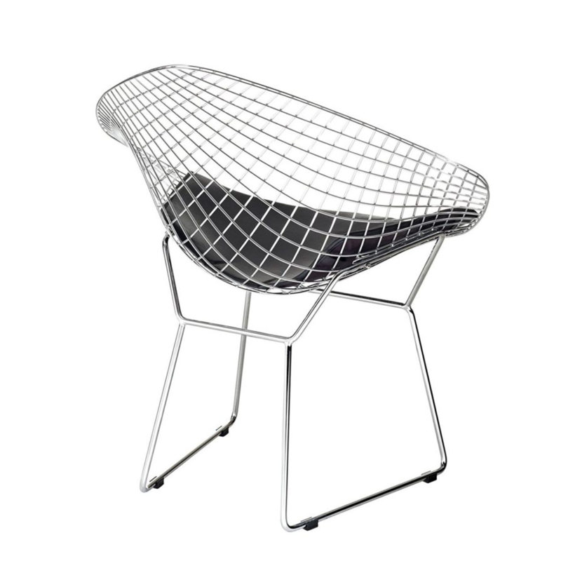 Chaise d'appoint en velours Windsor, Chrome