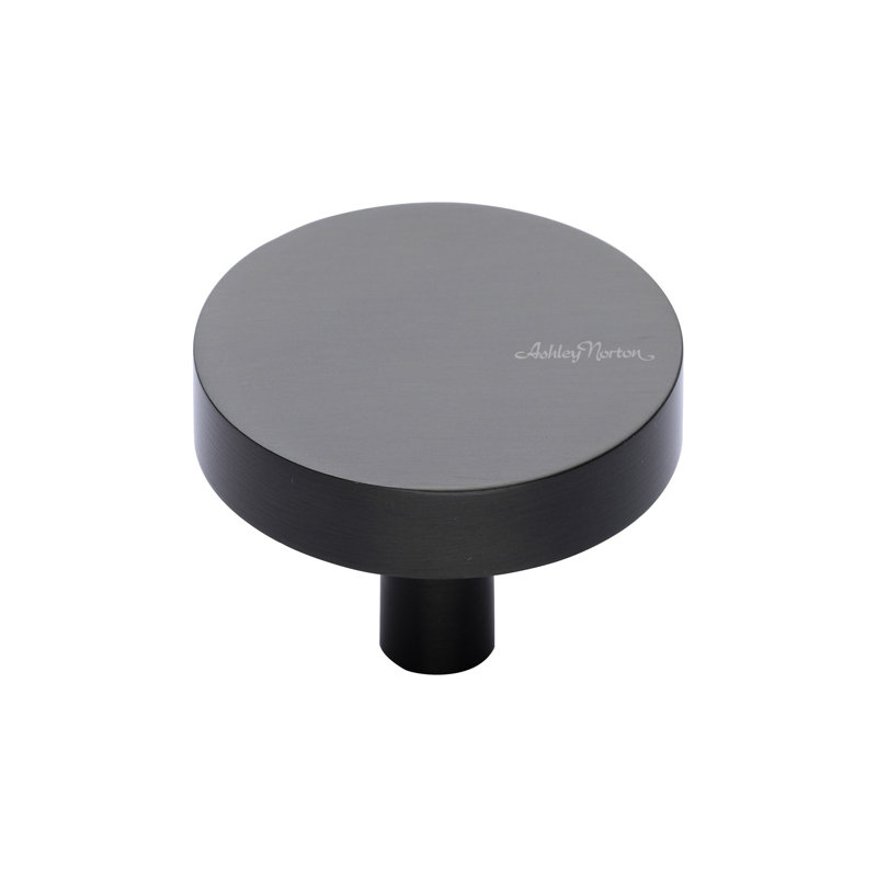 1 1/4" Diameter Round Knob, 1 1/2", Satin Brass