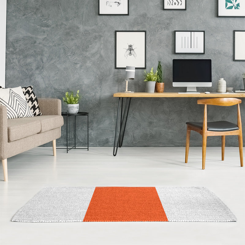 Tapis à rayures orange national hockey, Rectangle 4 pi x 6 pi