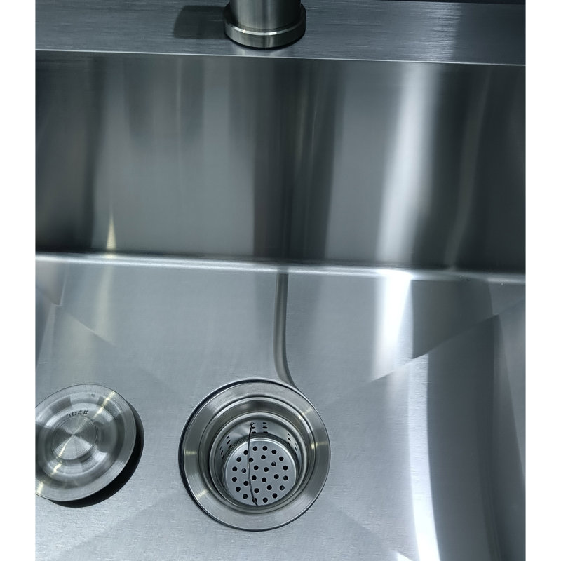23.6'' L Drop-In Single Bowl Stainless Steel Kitchen Sink with Faucet