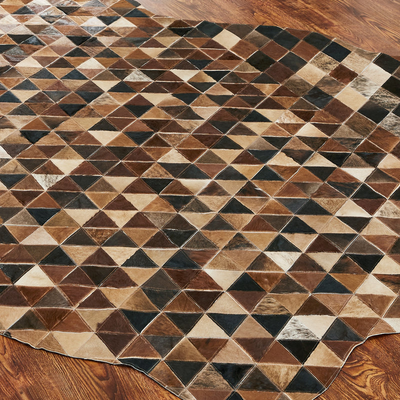 Jilla Cowhide Area Rug in Brown/Black, Novelty 9'6" x 13'