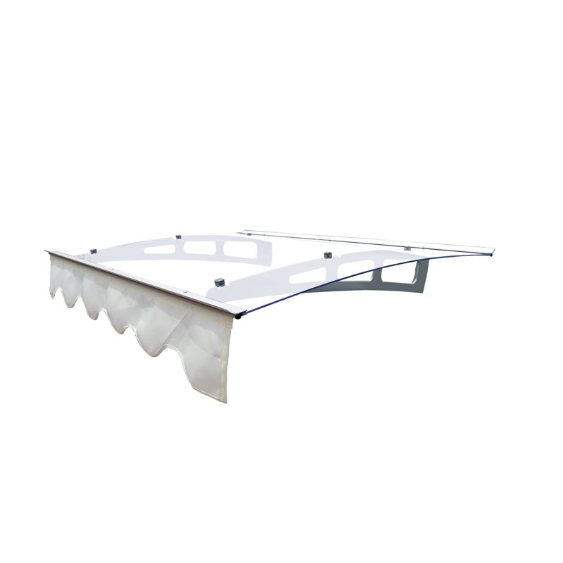 Door Window Awning Canopy - 47"X34" Polycarbonate & Aluminum Construction Heat Roof Strong Brackets