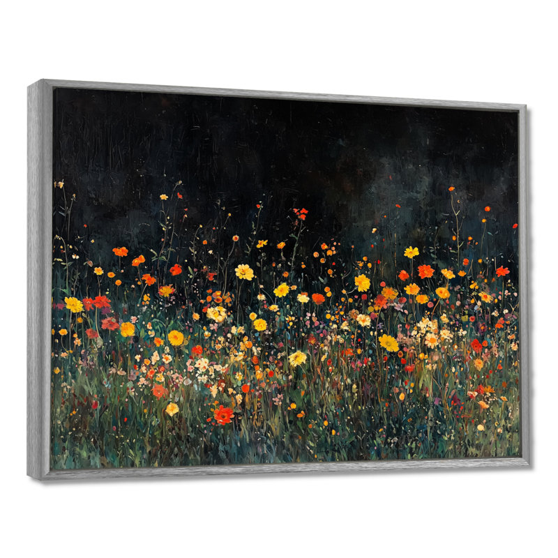 Colangelo - Floral Wall Art, H 12 po x l 20 po, Impression encadrée flottante, Argent argent