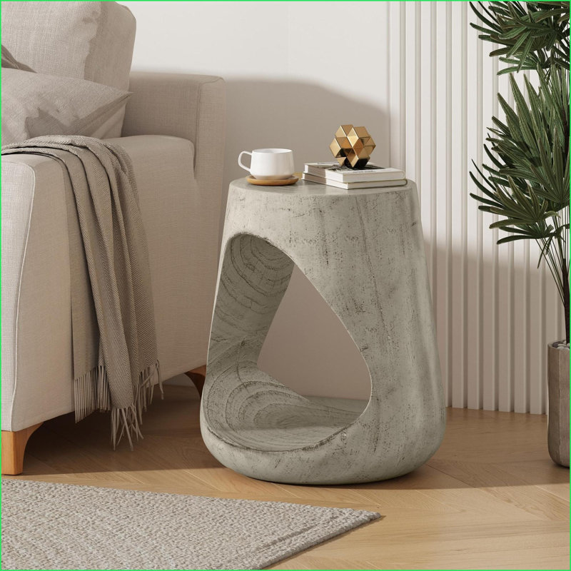Table basse grise à aspect bois gris MGO pour salon, sans assemblage, base stable, multi-usage