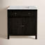 Celine 32 po W Meuble-lavabo en marbre brun café antique-867810812