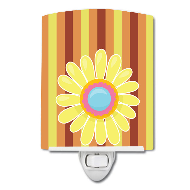 Lampe de nuit en céramique à fleur cardiaque 2, Jaune