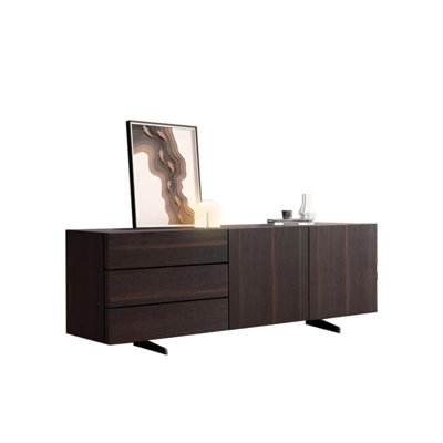 Minimal Smoky Oak Accent Cabinet 78.74'' Sideboard