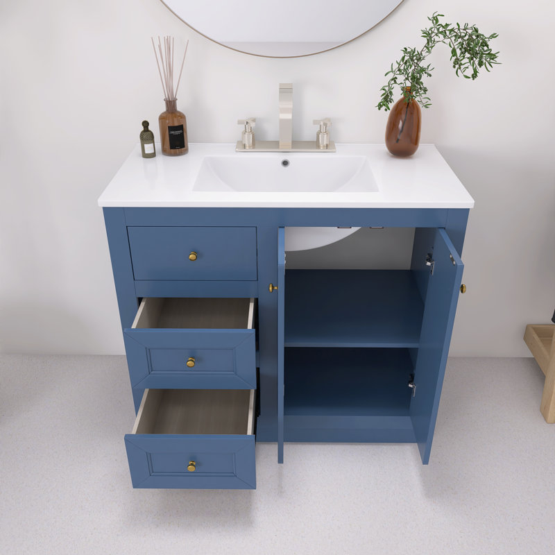 Meuble-lavabo sur pied 36 po avec lavabo en céramique