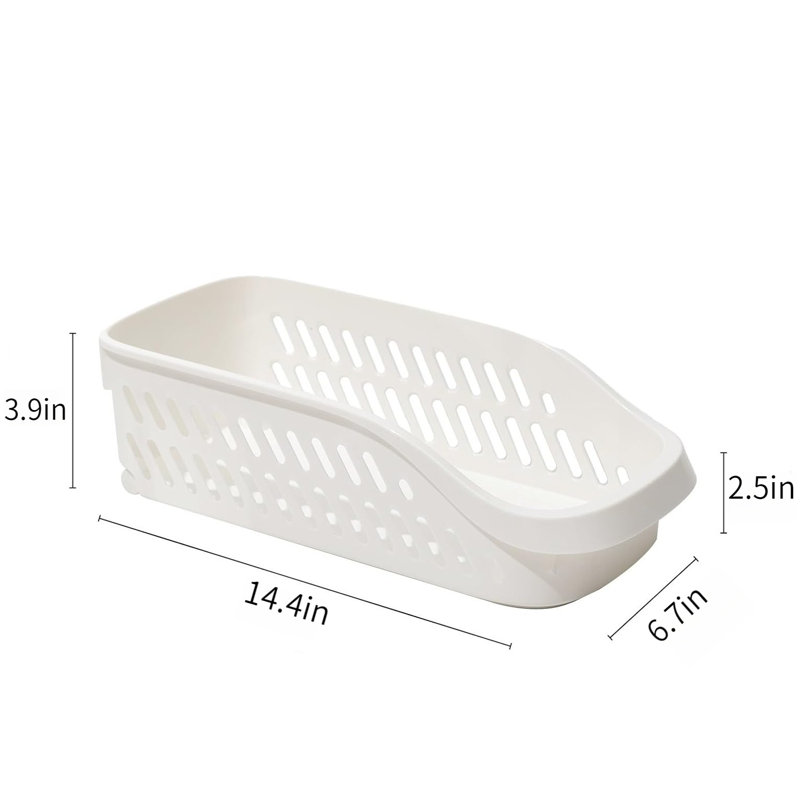 Sundries Storage Box With Wheels Plastic For Food Cleaning Supplies, 3.9" H x 6.7" W x 14.4" D