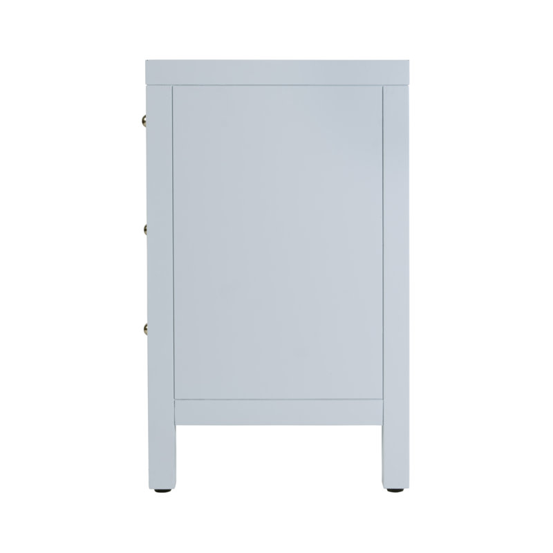 Nora 25 in. W Rectangular Wood 3 Drawer Nightstand, Light Blue