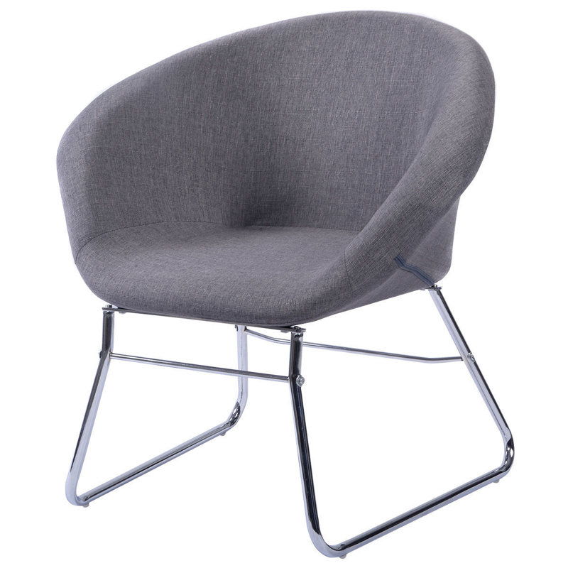 Fauteuil demi-tonneau en polyester l 26,7 po Aileen