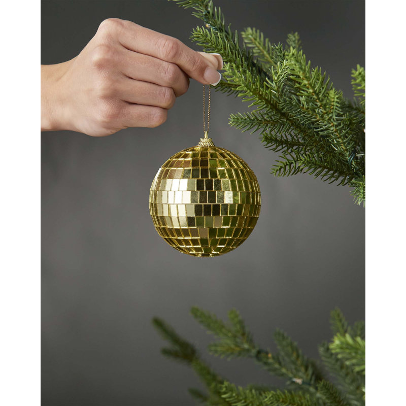 8cm Glass Bauble, Gold
