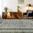 9 x 12 ft Polyester Imitation  Green Rectangular Area Rug Geometric Printed Modern Foldable Washable for Hallway Bathroom Entryway Kitchen Office